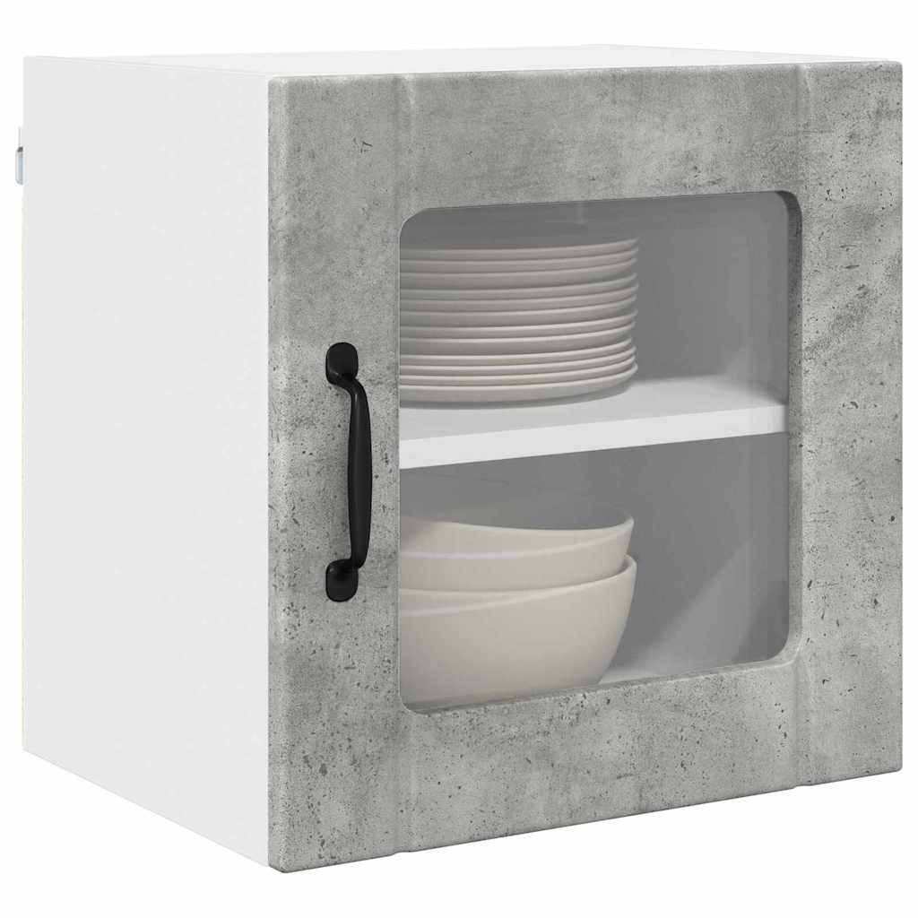 Küchenhängeschrank mit Regal 2 pcs Beton Grau 40 x 31 x 40 cm